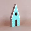 Casa Grande Cartón Azul, decoración navideña nórdica para el hogar.